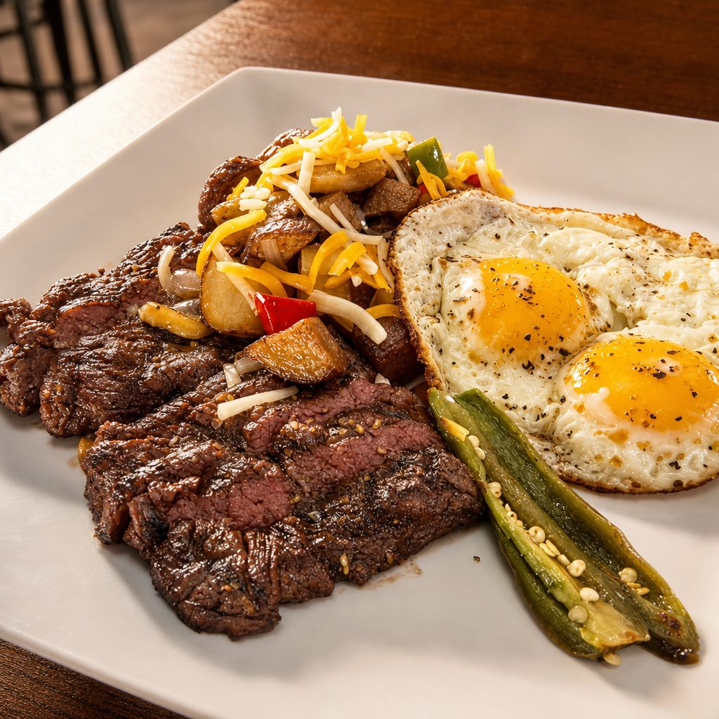Steak and Eggs.