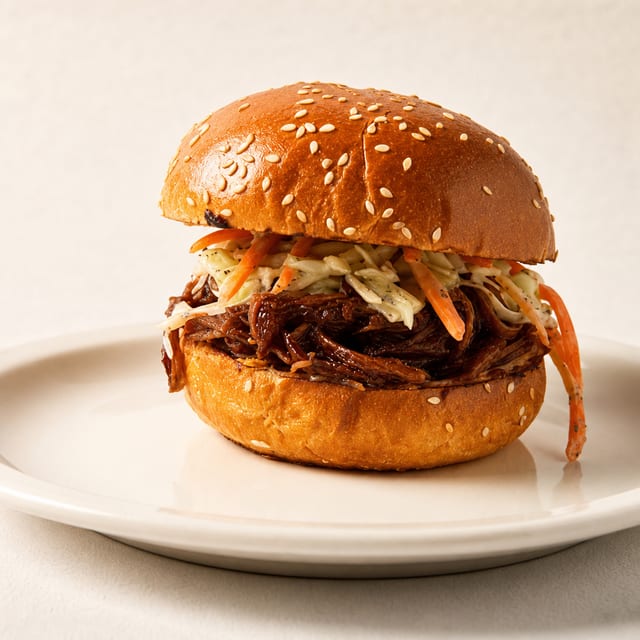 Pulled Brisket Sandwich.